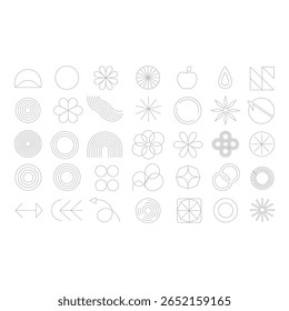 Minimalista Geometric Line Art Ícones Elementos modernos de design limpo e versátil para a marca e o design da Web