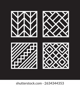 Minimalista geométrico de la línea del arte del patrón de la forma decorativa del elemento de diseño del ornamento