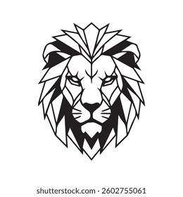 Minimalist Geometric Lion Logo Vector