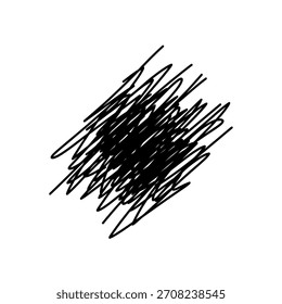 Logotipo geométrico minimalista abstracto negro garabato marca que representa el caos o doodle arte Vector logo Plantilla