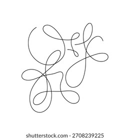 Logotipo geométrico minimalista desenho de linha contínua abstrato de um complexo, loop e emaranhado modelo de logotipo de vetor de rabisco