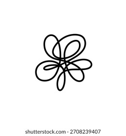 Logotipo geométrico minimalista Dibujo abstracto de líneas continuas de una Plantilla de logotipo de Vector de forma compleja, en bucle y entrelazada