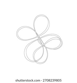 Minimalistisches geometrisches Logo abstrakte durchgehende Linie Kunstzeichnung einer komplexen, Schleife, symmetrische Knoten Form Vektor Logo Vorlage