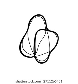 Logotipo geométrico minimalista Dibujo abstracto de línea continua de una Plantilla de logotipo de Vector de forma amorfa, fluida y orgánica