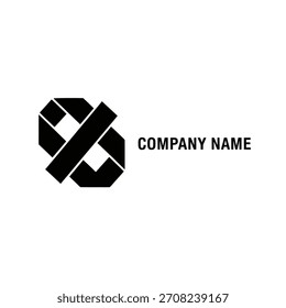 Minimalist geometric logo black abstract letter s logo design template for company name vector logo template