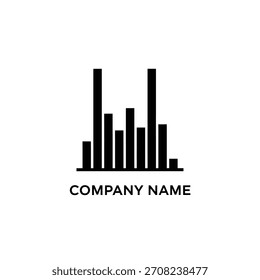 Minimalist geometric logo black equalizer sound bar logo design for music studio or audio company vector logo template