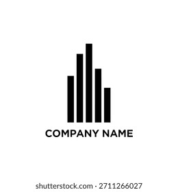 Logotipo geométrico minimalista design de logotipo preto arranha-céu representando arquitetura, finanças ou modelo de logotipo vetorial imobiliário