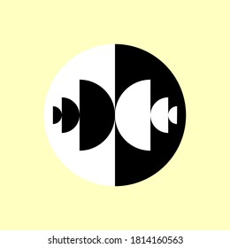 Minimalist geometric logo design. Simple uniform in black and white. EPS 10.