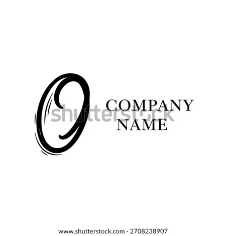Minimalist geometric logo elegant black initial letter o logo design with company name placeholder vector logo template