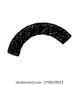 Logotipo geométrico minimalista dibujado a mano elemento de línea curva negra que se asemeja a un arco o paréntesis logotipo de Vector Plantilla