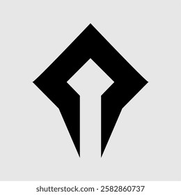 Minimalist geometric logo with a sharp and futuristic design. Ideal for technology, gaming, architecture, branding, and digital industries