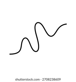 Logotipo geométrico minimalista simples preto contínuo linha ondulada desenho abstrato onda de som ou batimento cardíaco vetor logotipo modelo