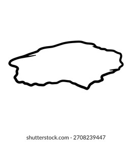 Minimalist geometric logo simple black outline shape resembling an abstract blob or irregular form vector logo template