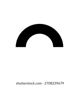 Minimalistisches geometrisches Logo einfache schwarze Halbkreis-Bogenform, minimales geometrisches Element Design, Vektor-Logo-Vorlage