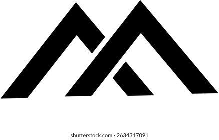 Logotipo geométrico minimalista con base triangular 
