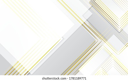 Minimalist geometric luxury abstract background. Futuristic gradient shapes with gold lines design. Vector eps10.