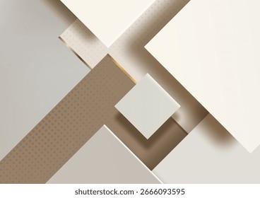 Fundo de luxo geométrico minimalista com quadrados pastel macio e retângulos acentuados em ouro, perfeito para projetos de design elegante que precisam de uma estética moderna limpa