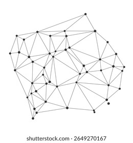 Minimalist geometric network mesh with connected dots and lines perfect for technology backgrounds, science presentations, or digital communication concepts isolated on white background vector.