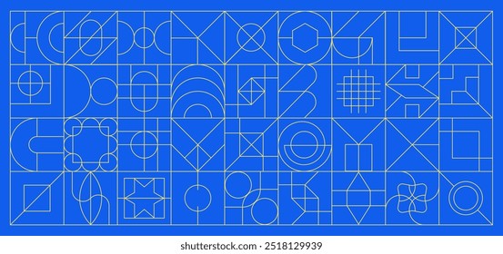 Patrón geométrico minimalista inspirado en el art déco, con Formas abstractas y líneas en monocromo. Perfecto para diseños modernos como cubiertas, folletos, carteles, Anuncios y fondos.