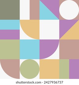 Minimalist geometric pattern with simple shapes. Vector art for textile, wallpaper, background, poster, web banner. 