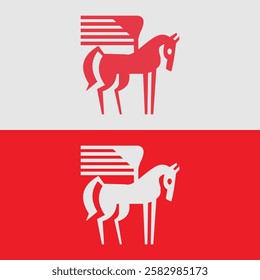 Minimalist Geometric Pegasus Illustration Modern Vector Design