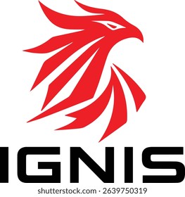 Minimalist Geometric Phoenix Head Logo Design for IGNIS Logo