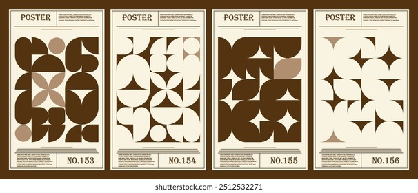Minimalist geometric poster with abstract shapes in brown and beige. Perfect for modern decor, home or office spaces, and creative interiors.