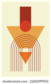 Minimalist geometric poster.Modern Art with different Shapes. Trendy artistic abstract background.Vector illustration
