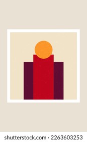 Minimalist geometric poster.Modern Art with different Shapes. Trendy artistic abstract background.Vector illustration
