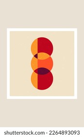 Minimalist geometric poster.Modern Art with different Shapes. Trendy artistic abstract background.Vector illustration
