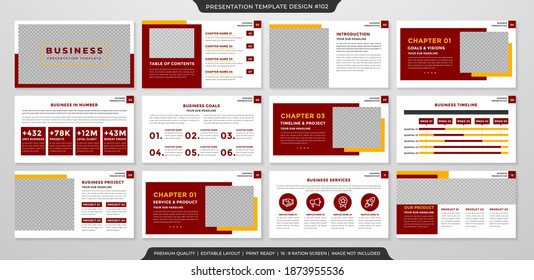 Minimalist geometric presentation template with simple and clean layout use for business profile and annual report