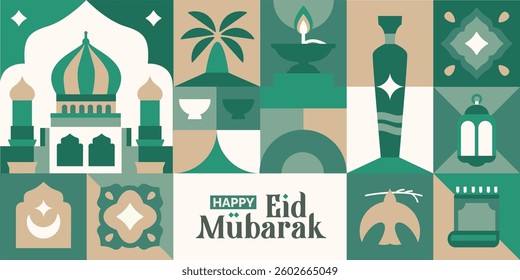 minimalist geometric ramadan pattern for banner and poster, eid mubarak illustration, ramadan kareem with pastel color