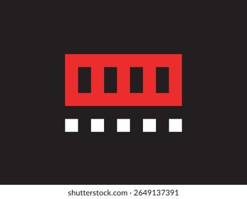 Minimalist Geometric Random Access Memory RAM Module Icon Design