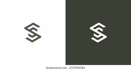 Logotipo técnico S S Hex geométrico minimalista