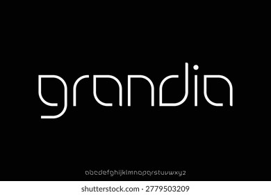 Minimalist geometric sans serif display font vector. Modern logo branding typeface
