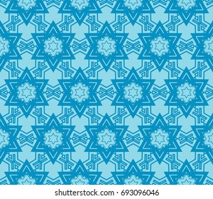 Minimalist geometric seamless background. For digital paper, textile print, page fill. Vector illustration. Blue color