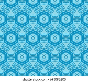Minimalist geometric seamless background. For digital paper, textile print, page fill. Vector illustration. Blue color