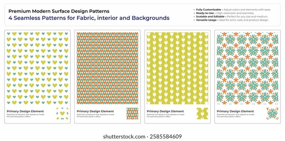 Minimalist Geometric Seamless Patterns for Surface Design