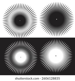 Minimalist Geometric Set of Circular Radial Patterns