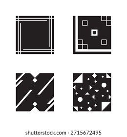 Minimalist Geometric Shape Design Element Simple Black and White Abstract Pattern