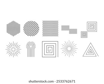 Minimalist Geometric Shape Element Set 