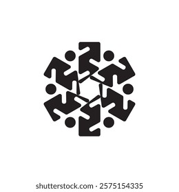 A minimalist, geometric snowflake composed of sharp, angular shapes. It conveys a sense of coolness, precision, and winter. Ideal for technology, winter sports, and environmental organizations