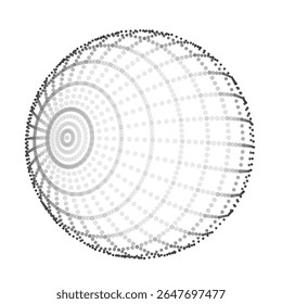 Minimalist geometric sphere made of particles. Perfect elements for AR interfaces, tech or sci-fi presentations. Holograms with clustered particles resembling molecular structures. Vector background - Powered by Shutterstock - Get 15% off with code: PIKWIZARD15
