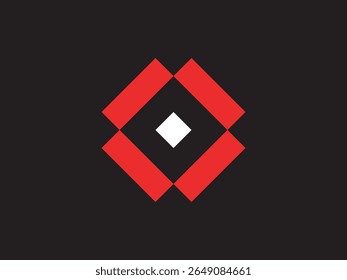 Minimalist Geometric Square Diamond Shape Graphic Element on Dark Background
