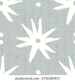 Minimalist geometric star seamless patern. Pagan north star nordic design. Engraving lunar quiet luxury print. Bohemian rustic fabric 