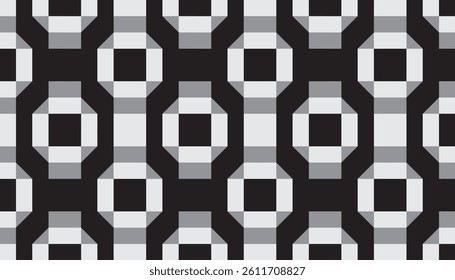 Minimalist geometric texture with bold octagon and bar motifs