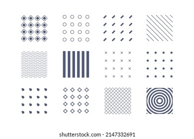 Minimalist geometric textures. Modern regular simple patterns scandinavian style. Vector set