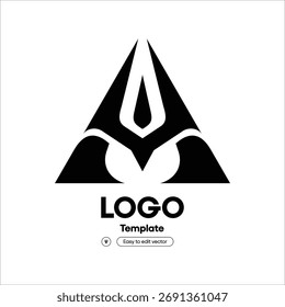 Minimalist Geometric Triangle Apex Shape Abstract Brand Identity Logo Design