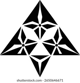 Minimalist geometric triangle logo design in black centered on transparent background