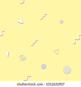 Minimalist geometric vector 80's/90's style seamless pattern